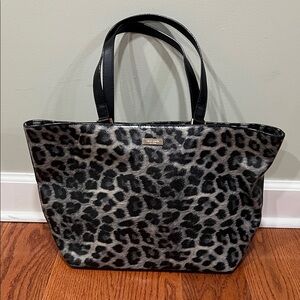 NWOT Kate Spade Black and Gray Leopard print Tote